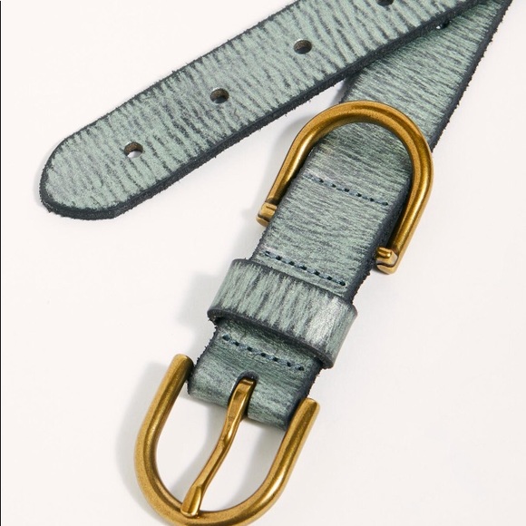 LAST ONE New Free People Denim Days Double Buckle Belt - Picture 3 of 7